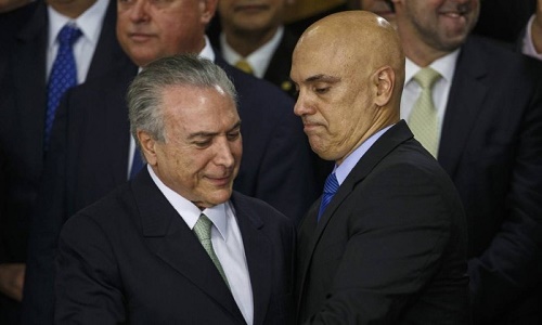 Alexandre de Moraes indicado por Temer para ocupar a vaga de Zavascki, e agora?