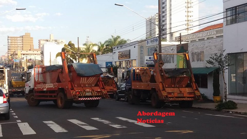 Caçambeiros voltam a protestar na Rui Barbosa