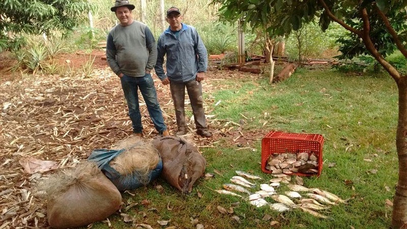 Polícia Ambiental apreende 13kg de pescado e 570 metros de  redes