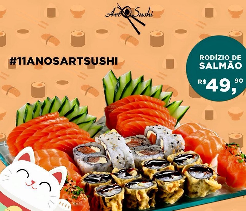 Art Sushi faz rodízio de salmão por R$ 49,90