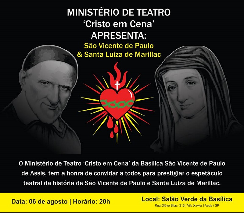 ‘‘Cristo em Cena” apresenta peça sobre São Vicente de Paulo e Santa Luiza de Marillac