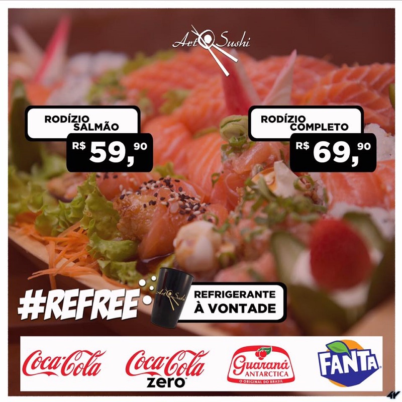 Rodízio Art Sushi tem agora refrigerante à vontade!