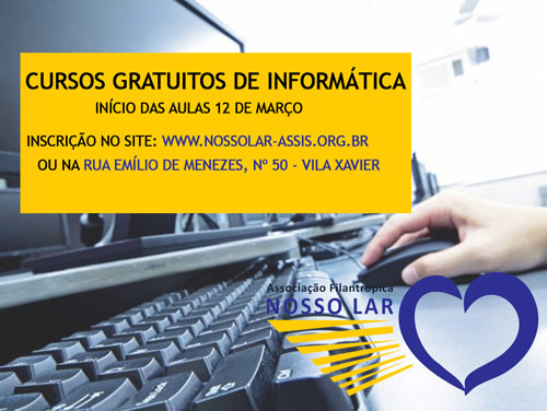 Nosso Lar abre inscrições para cursos gratuitos de informática