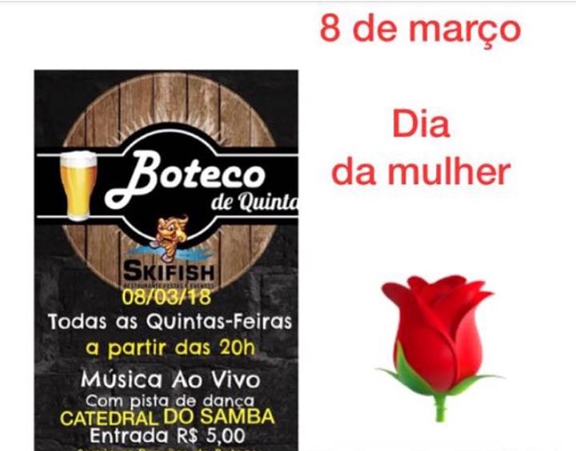 SKIFISH: Boteco de Quinta recebe Catedral do Samba neste 08 de Março