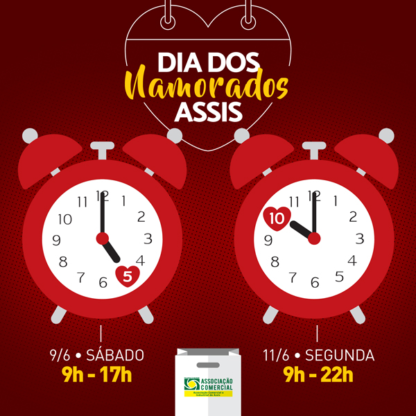 Dia dos Namorados :Comércio tem horário diferenciado em Assis