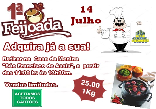 Casa da Menina promove feijoada no sábado, 14