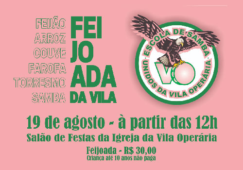 Domingo tem tradicional feijoada da Escola de Samba VO