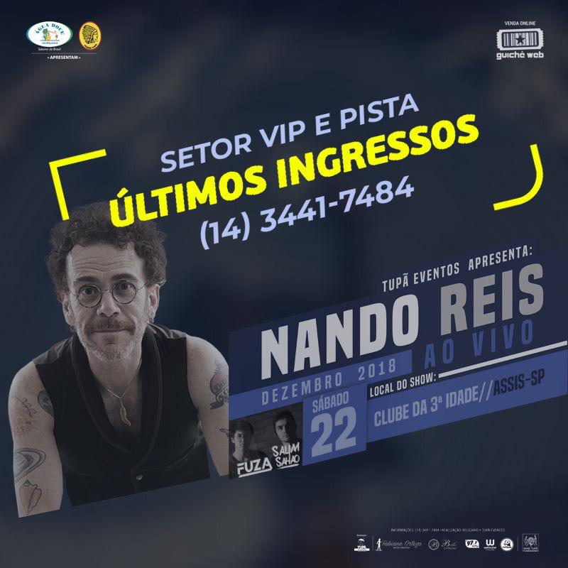 No dia 22 de dezembro tem Nando Reis em Assis