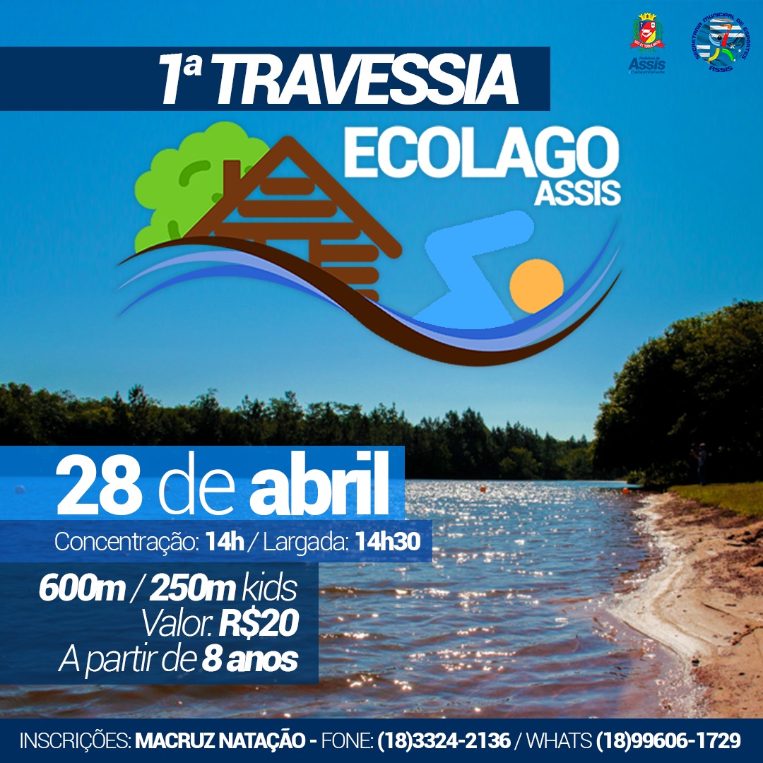 1ª Travessia ECOLAGO Assis será neste domingo, 28