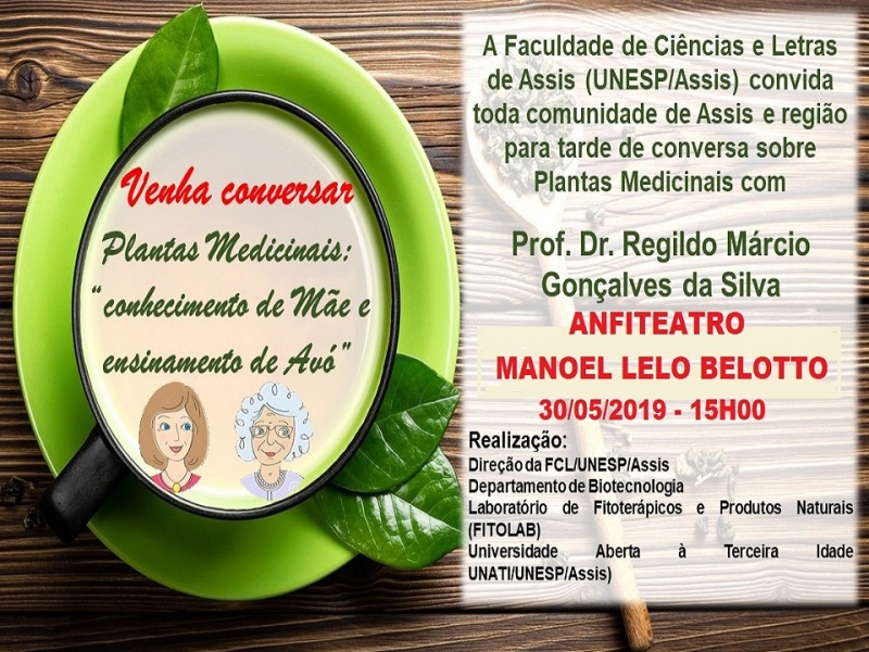 Unesp/Assis promove palestra Plantas Medicinais: Conhecimento de Mãe e Ensinamento de Avó