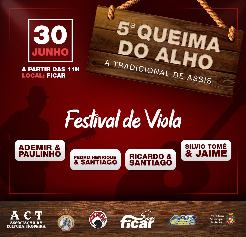 5ª Queima do Alho, na FICAR, será em 30 de junho