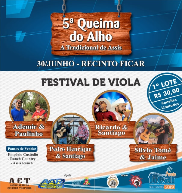 5ª Queima do Alho de Assis terá Festival de Viola