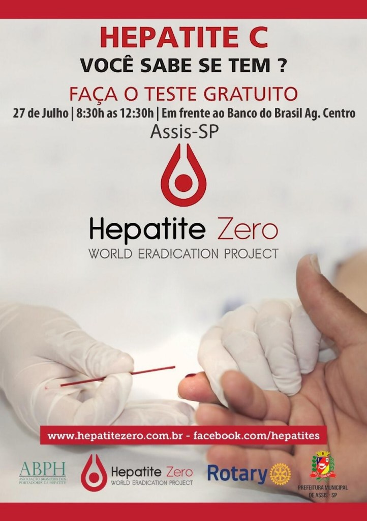 Assis recebe campanha ‘Hepatite zero' neste sábado, 27
