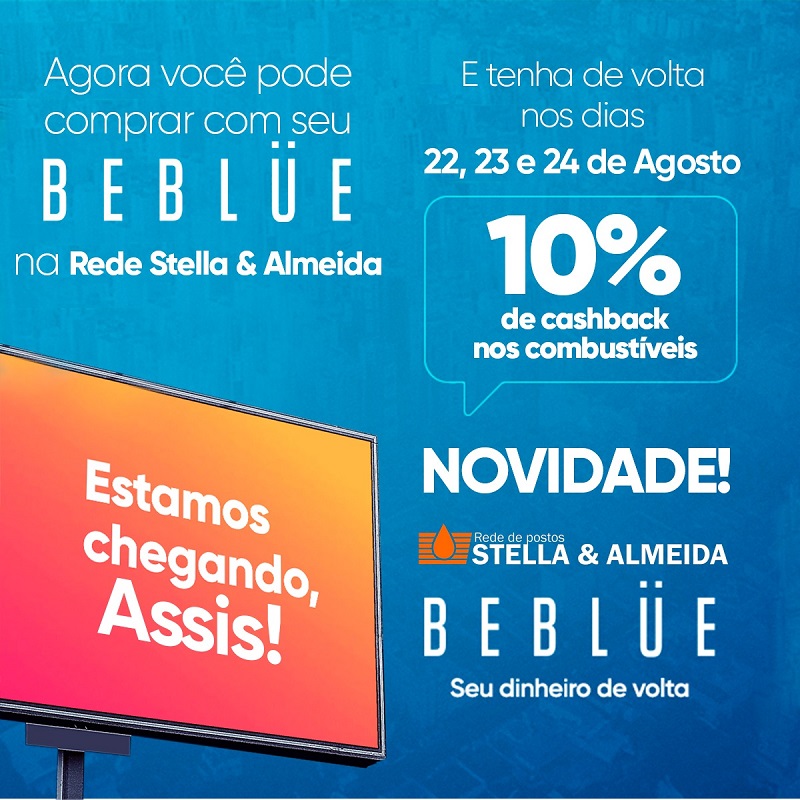 De hoje a sábado tem 10% de cash back nos combustíveis nos postos Stella & Almeida