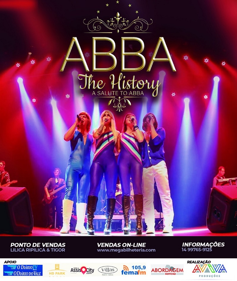 'ABBA The History - A Salute To Abba' se apresenta em Assis