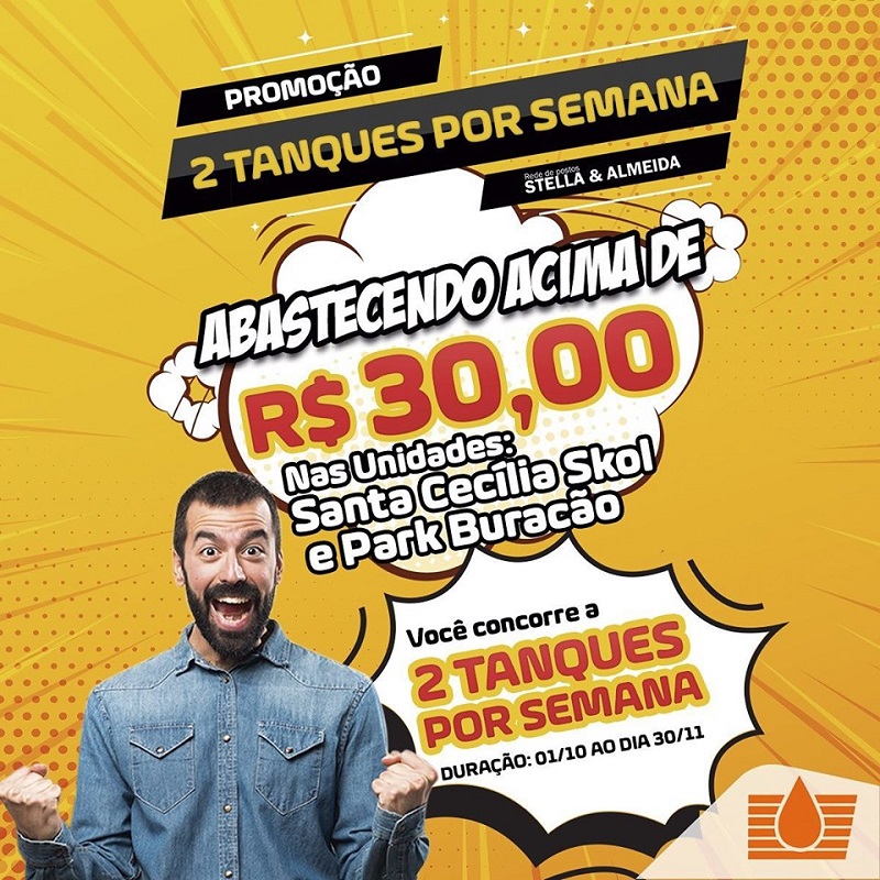 Rede Stella & Almeida lança “Promoção Um Tanque Por Semana”