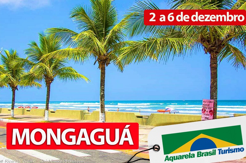 Sol, mar e água e fresca em Mongaguá, com a Aquarela Brasil Turismo