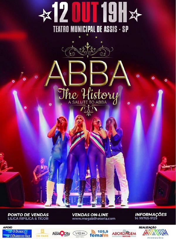 Musical Abba será apresentado no sábado,12, em Assis