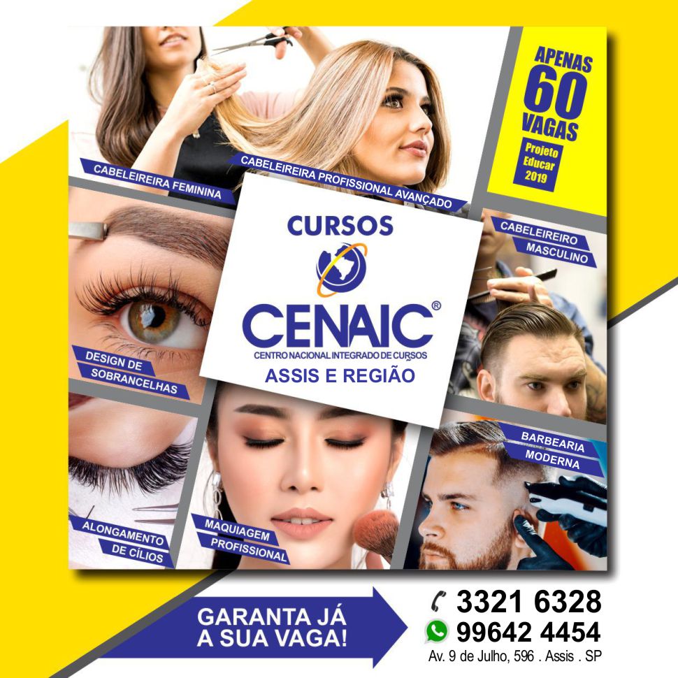 Oportunidade - Cenaic Assis oferece vagas em curso na área da beleza pelo projeto