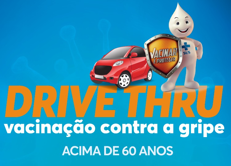 Vacinação contra gripe será na terça, 7, com dois pontos de drive trhu e unidades de saúde