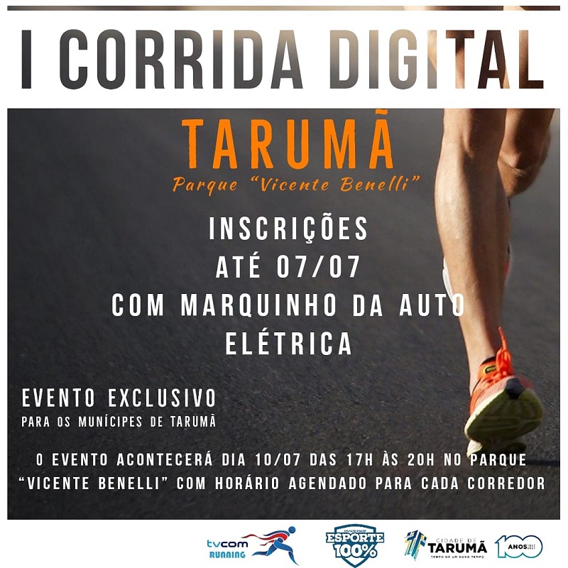 Tarumã realiza 1ª edição de Corrida Digital com protocolos inovadores de segurança