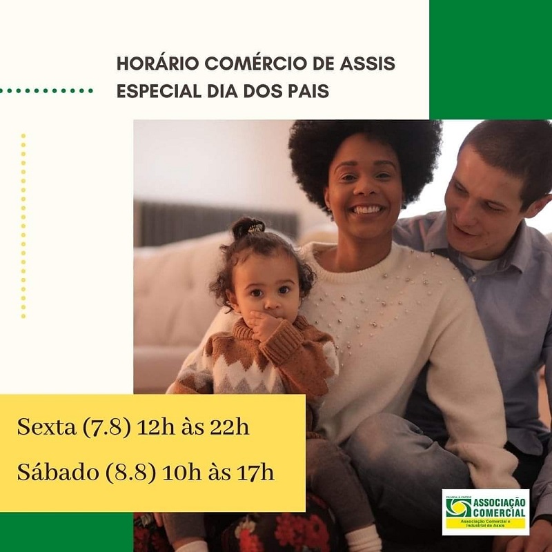 Comércio terá flexibilização de horário especial Dia dos Pais