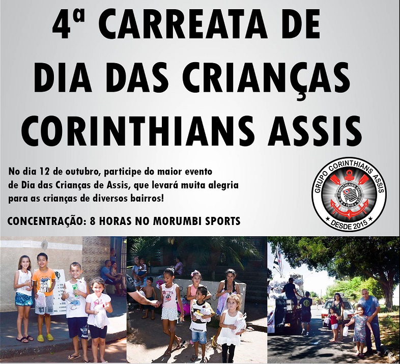 Corinthians Assis confirma realização da tradicional carreata de Dia das Crianças
