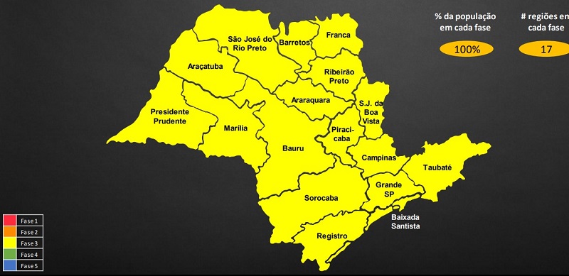 Governo de SP reforça controle de pandemia e põe Estado na fase amarela