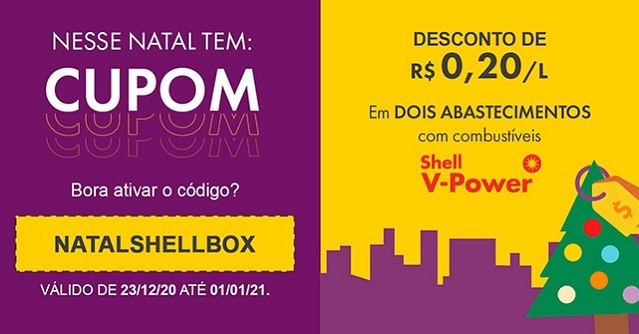 Com 'Shell Box' você ganha R$ 0,20 de desconto por litro nos postos Park Buracão e Rotatória