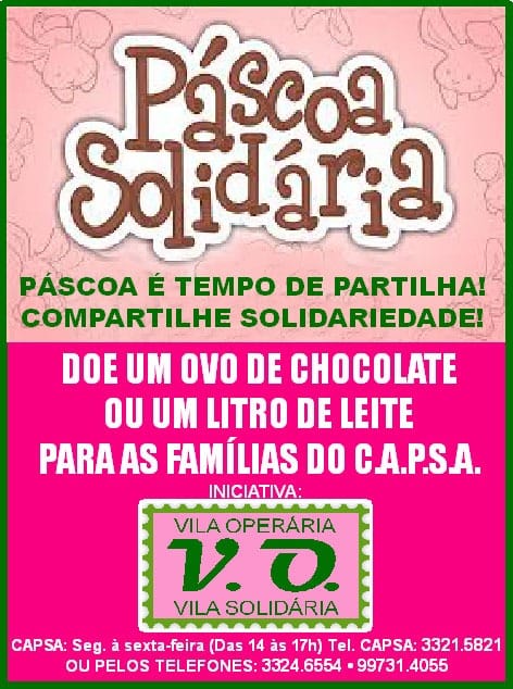 Escola de Samba VO promove campanha 'Páscoa Solidária' em Assis