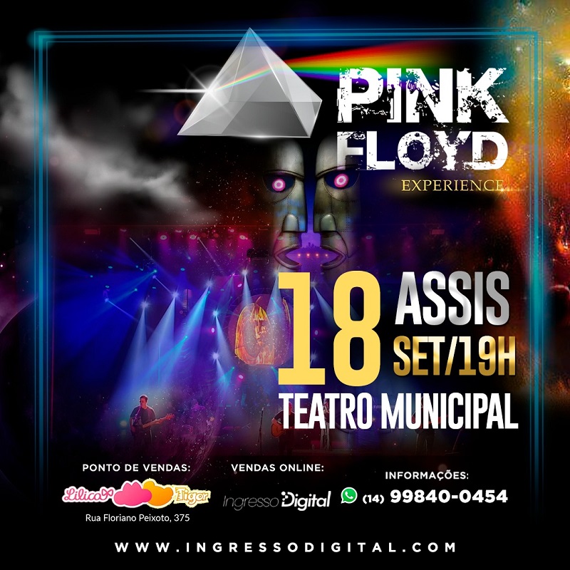 Assis terá 'Pink Floyd Experience' em 18 de setembro