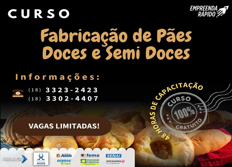 Fundo Social e SEBRAE promovem ‘Curso de Fabricação de Pães Doces e Semi Doces’