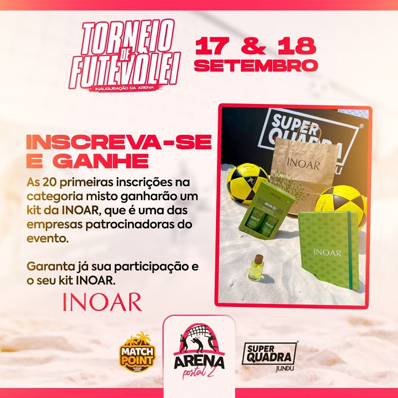 Inoar Cosméticos e Beleza Solidária patrocinarão Torneio de Futevôlei em Assis