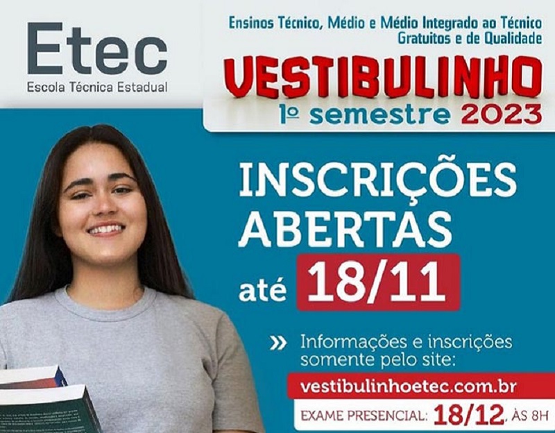 ETEC de Paraguaçu Paulista abre inscrições para Vestibulinho para Ensino Médio e Cursos Técnicos