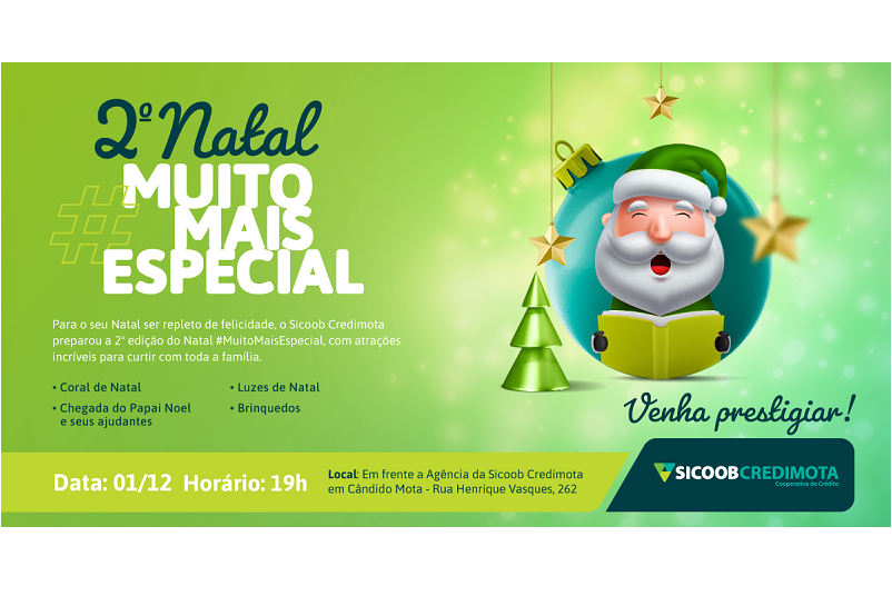 Sicoob Credimota oferece atrações para toda família em 1º de dezembro