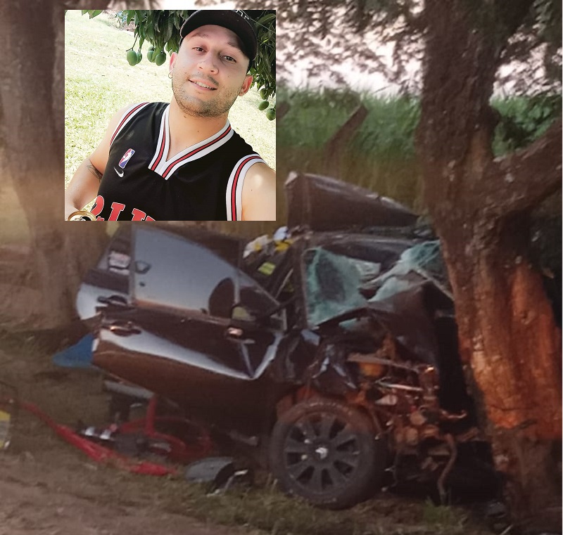 Jovem morre após colidir veículo com árvore, em Lutécia