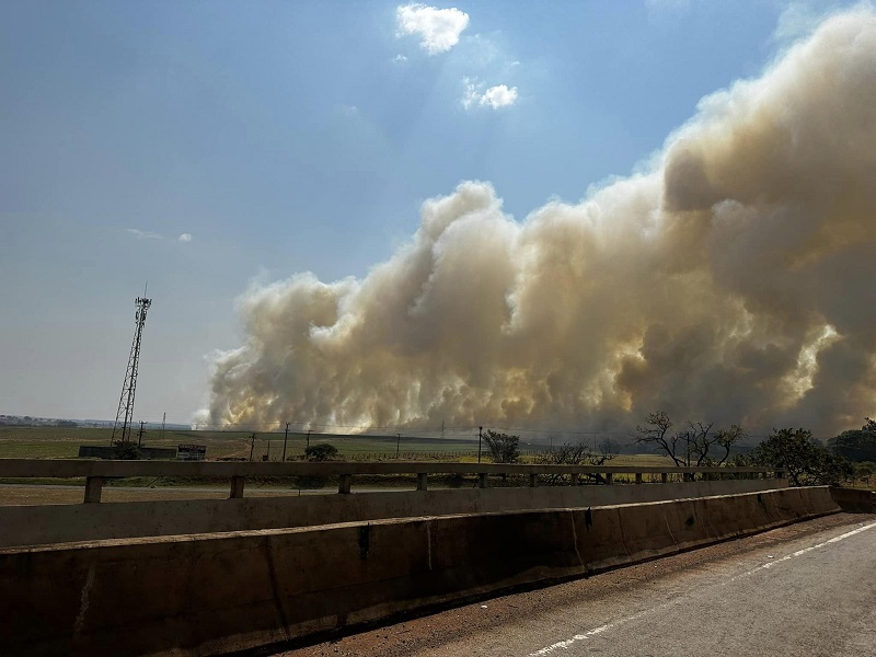 Assis vive incêndio de grandes proporções em meio à estiagem