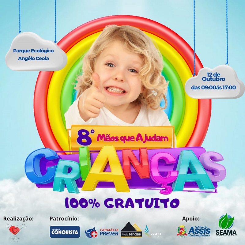 Projeto Mãos que Ajudam promove 8° festa do Dia das Crianças no Parque  Ângelo Ceola