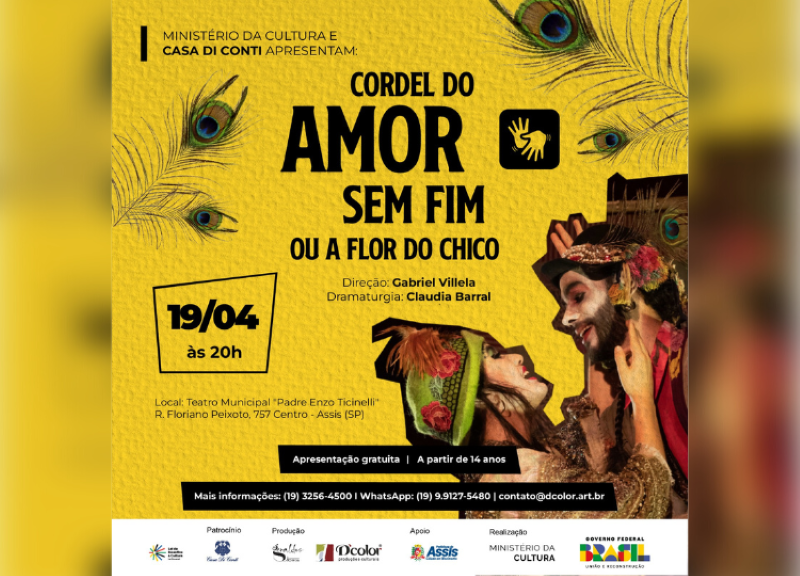 Assis recebe espetáculo teatral gratuito neste final de semana