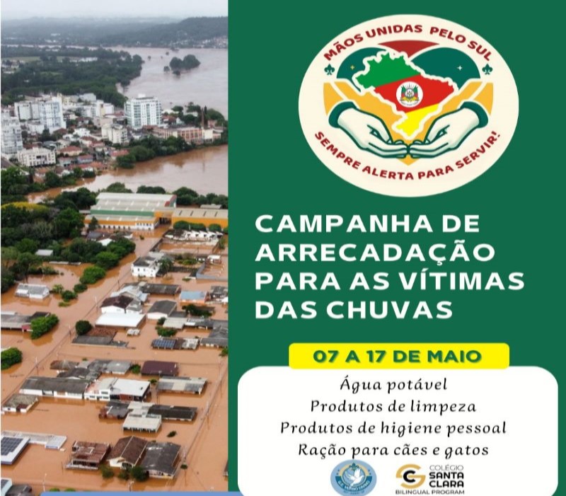 Grupo Escoteiro organiza campanha de arrecadação para as vítimas das chuvas no RS
