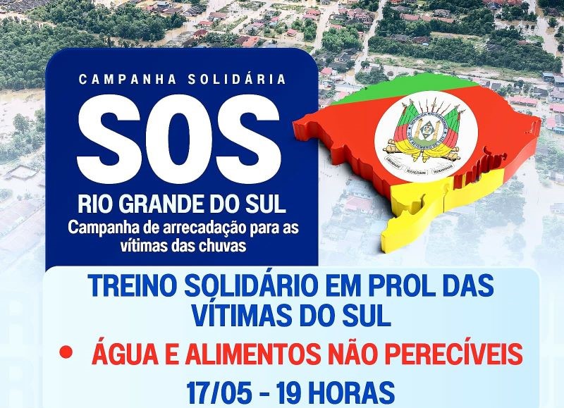 Parceiros organizam treino solidário em prol das vítimas do Sul