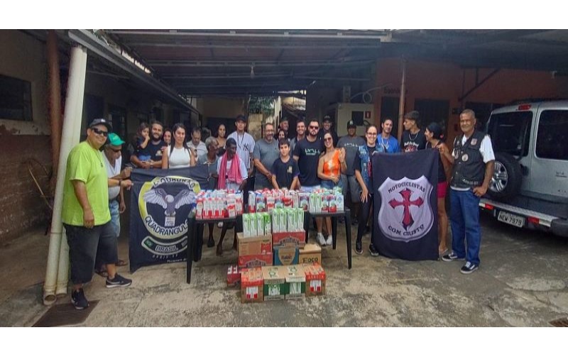 Motoclubes coletam mais de 100 litros de leite em ação solidária