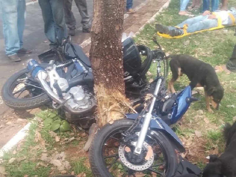 Novo acidente com moto e árvore é registrado na Av. Paschoal Santilli, um dia após tragédia fatal