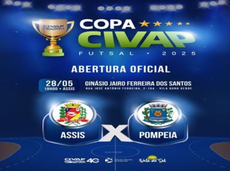 Copa CIVAP de Futsal 2025 começa hoje, 28, com jogo entre Assis x Pompeia