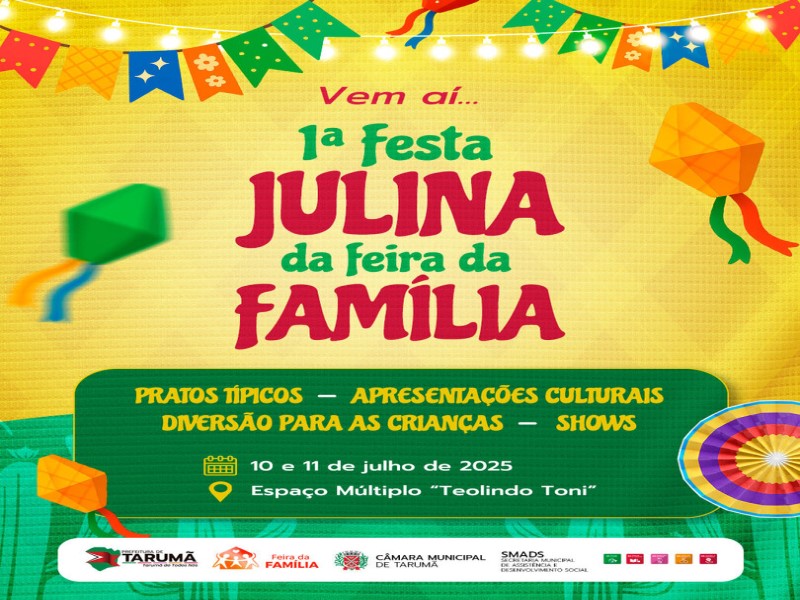 Tarumã se prepara para a primeira Festa Julina da Família nos dias 10 e 11 de julho