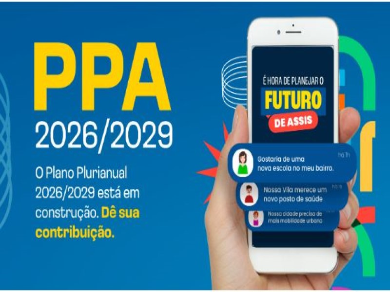 Prefeitura de Assis convida população para participar da construção do Plano Plurianual 2026–2029