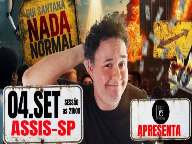 Humorista Gui Santana promete noite de risadas em Assis no dia 4 de setembro