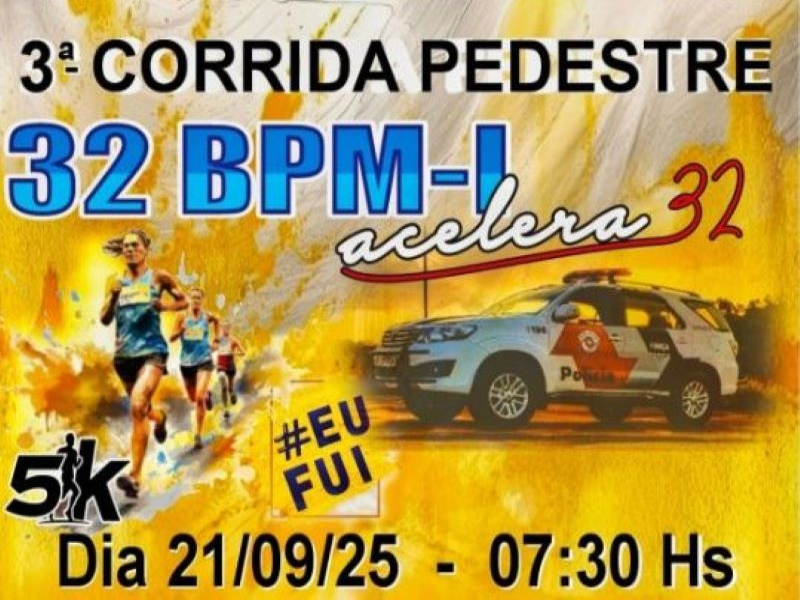 3ª Corrida Pedestre do 32º BPM-I será domingo, 21, em Assis