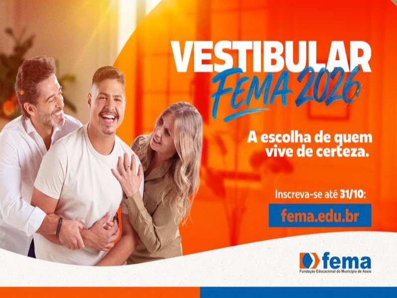 Vestibular FEMA 2026 abre inscrições com prova e matrícula 100% online