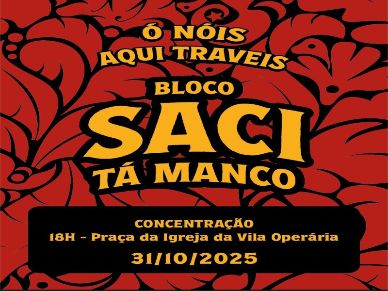Bloco “Saci Tá Manco” anima o Dia do Saci em Assis nesta sexta-feira (31)
